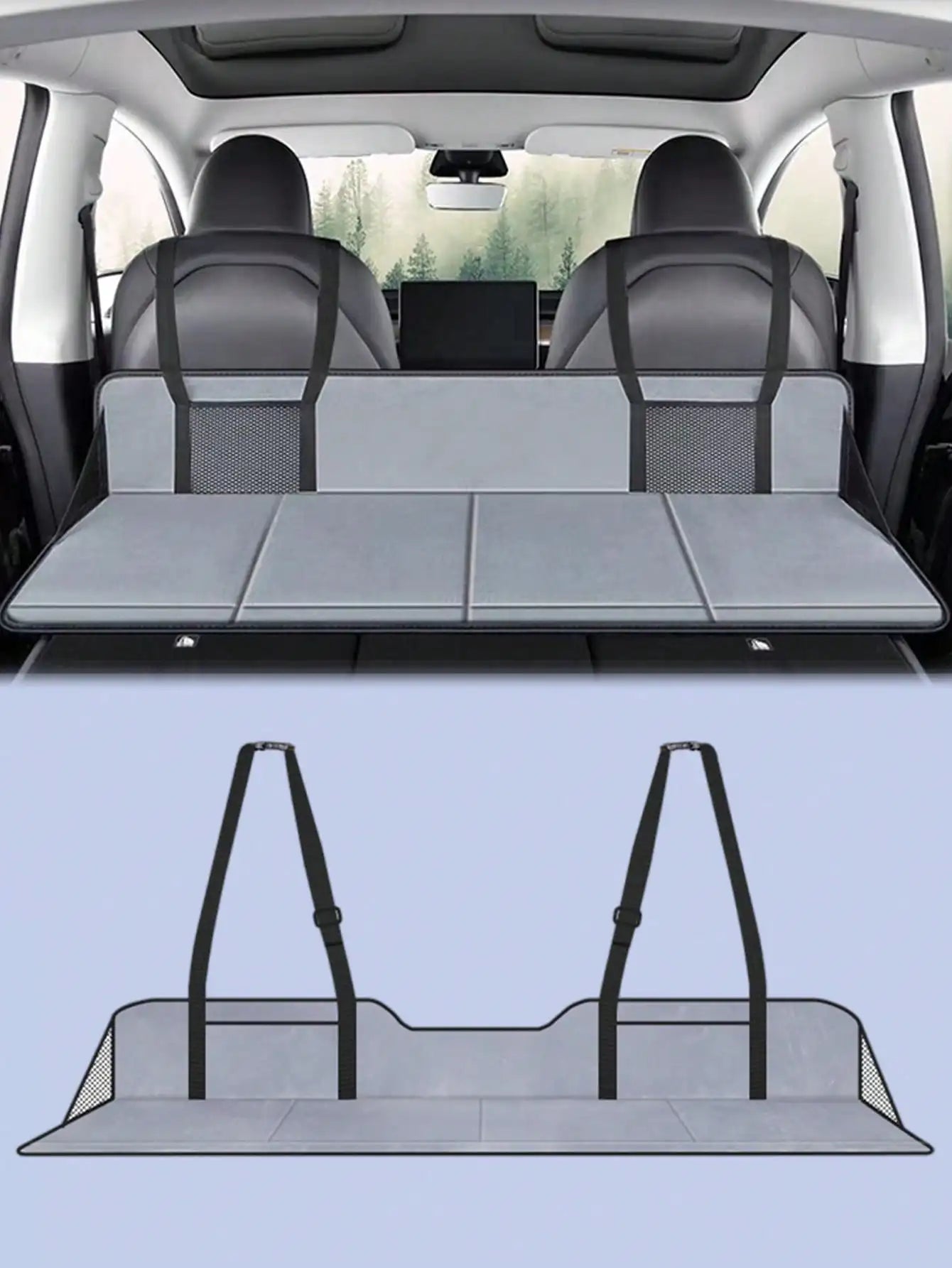 1Pc Car Bed Extender – Ideal for Camping, Road Trips & Overnight Travel, Folding Extension Mattress.