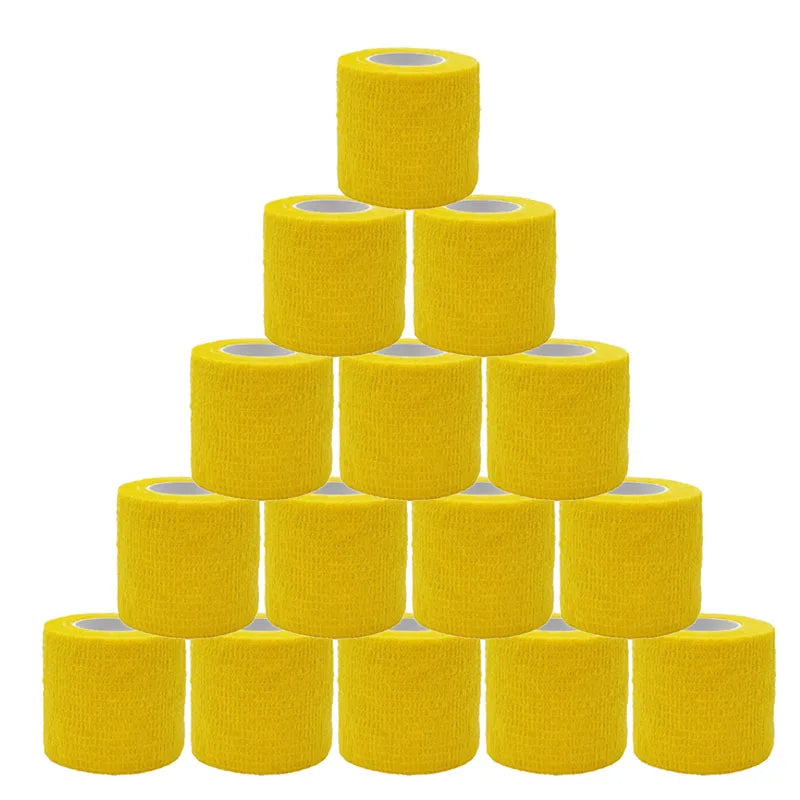 15pcs 2.5/5/7.5cm Colorful Sports Self Adhesive Elastic Breathable Sports Wrap Tape For Knee Pads Finger Ankle Aid Kit Pet Tool