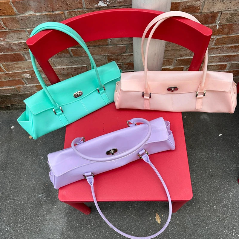 2026 Summer Women Jelly Bag,korean Style Fashion Transparent Dopamine Jelly Bag,large Caoacity PVC Waterproof Vacation Beach Bag