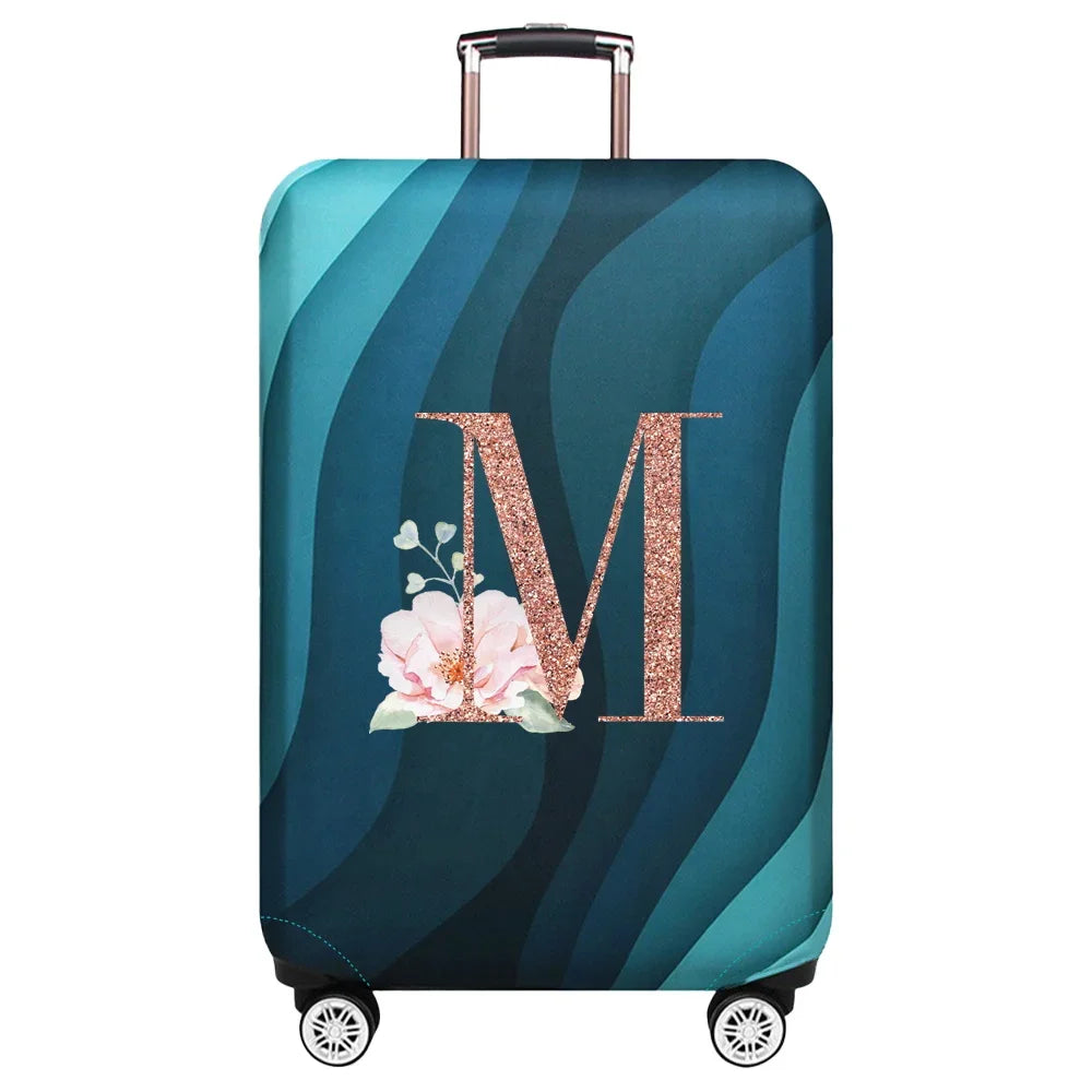 Luggage Covers 18-32inch Protector Travel Luggage Suitcase Protective Cover Stretch Dust Covers Print Rose Gold Letter Series