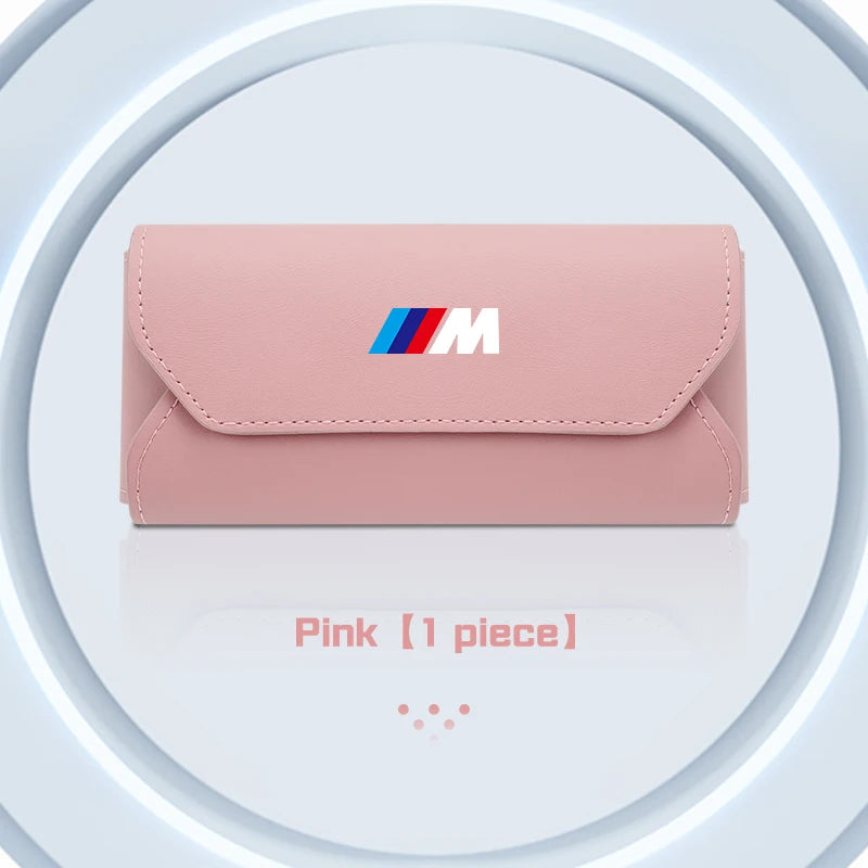 For BMW M M3 M5 E36 E39 E46 E60 E70 E90 E91 E92 F10 F40 G01 G70 Leather Car Visor Glasses Case Sunglasses Box Eyeglasses Storage
