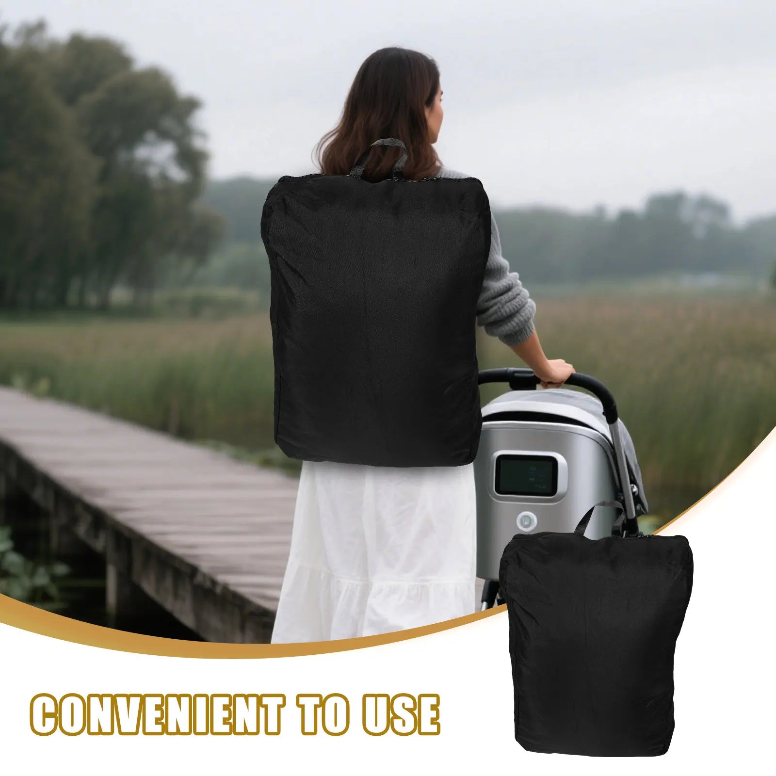 Stroller Travel Bag for Airplane Baby Stroller Storage Backpack Pushchair Transport Cover Shoulder Strap 66x45x18cm Foldable