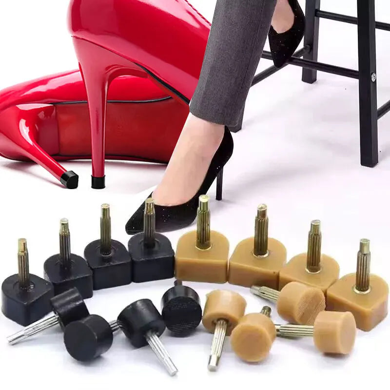 20pcs New High Heel Repair Tips Pins For Women Black Shoes High Heel Tips Taps Dowel Lifts Replacement Heel Stoppers Protectors