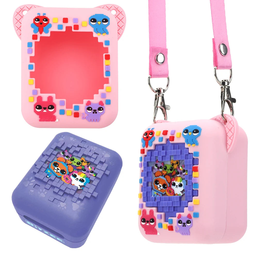 Silicone Carrying Case for Bitzee Interactive Toy Digital Pet Protective Cover with Lanyard Waterproof Shockproof Protective Cas