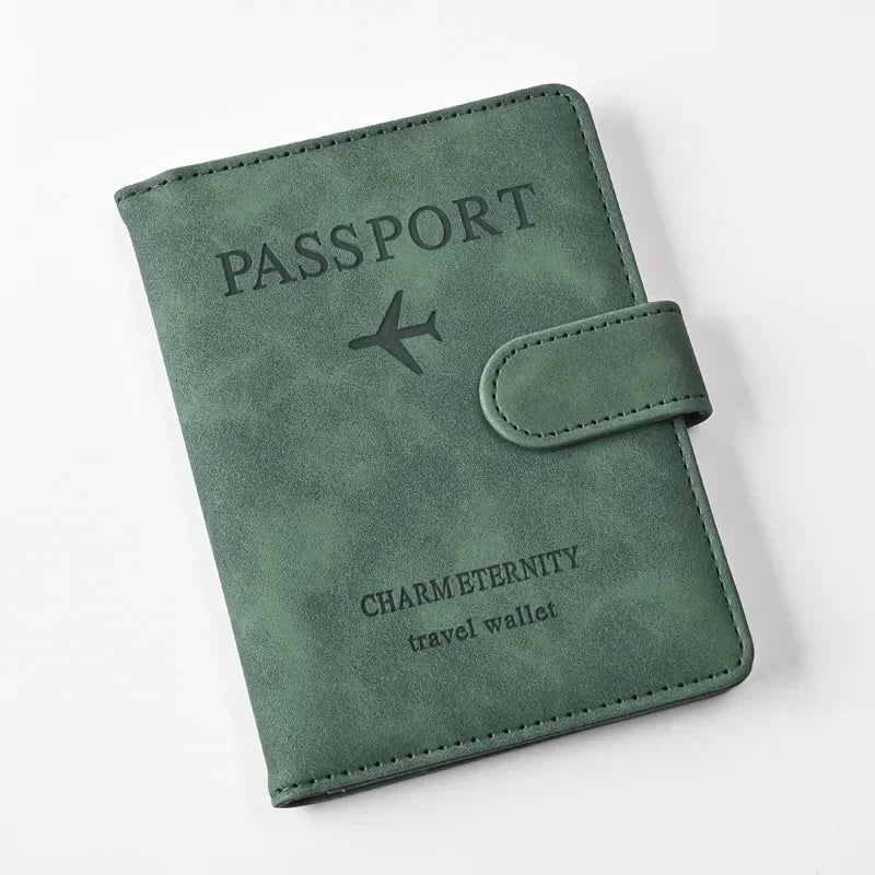 Unisex Passport Cover Women Men Passport Credit Card Holder Case PU Leather Business Card Passport Wallet Travel Purse