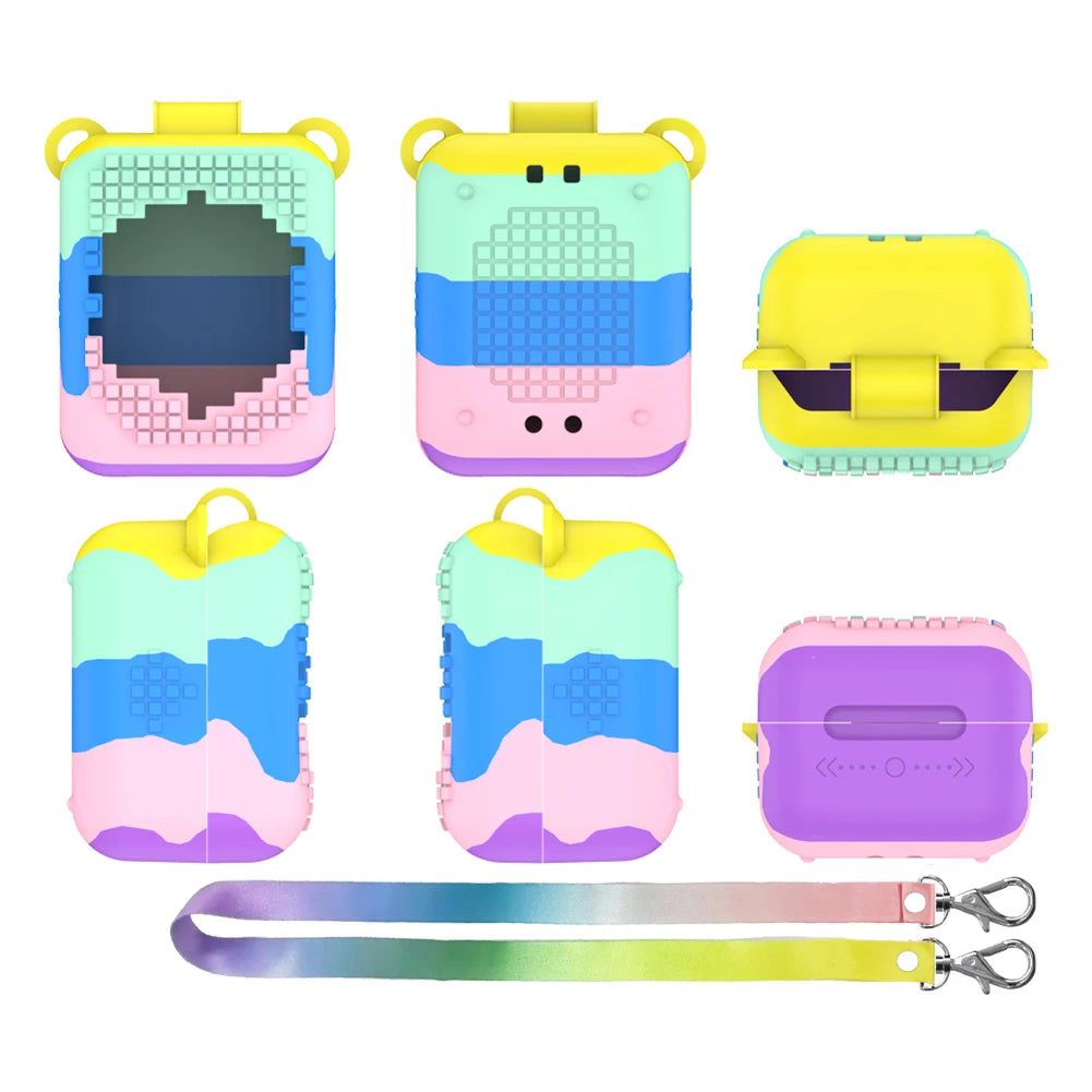 Silicone Carrying Case for Bitzee Interactive Toy Digital Pet Protective Cover with Lanyard Waterproof Shockproof Protective Cas