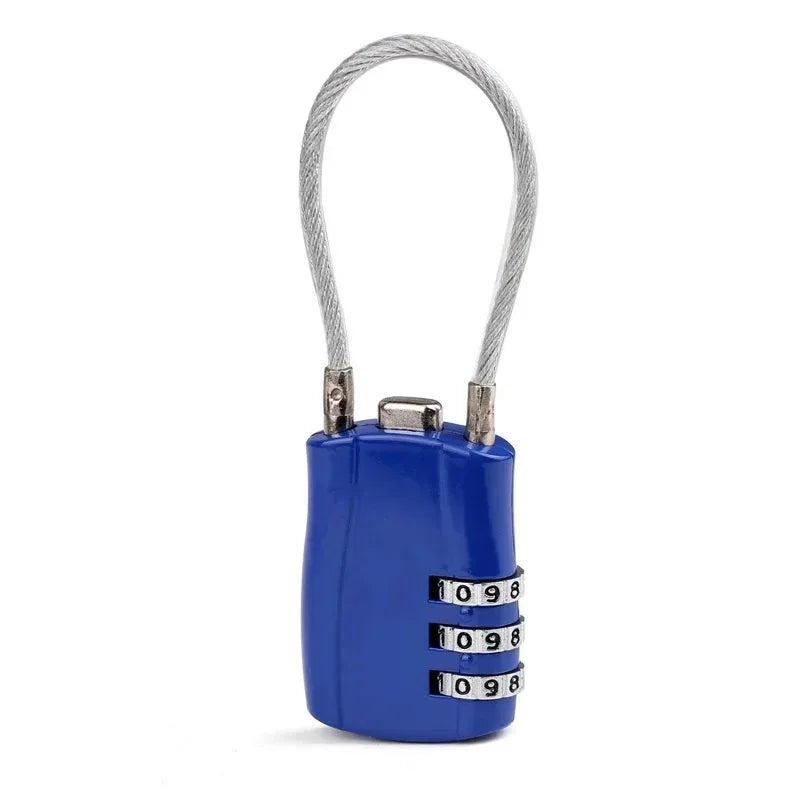 TSA Customs Lock 3 Digit Combination High Security Helmet Lock for Travel Backpack Suitcase Password Padlock Anti-theft Lock