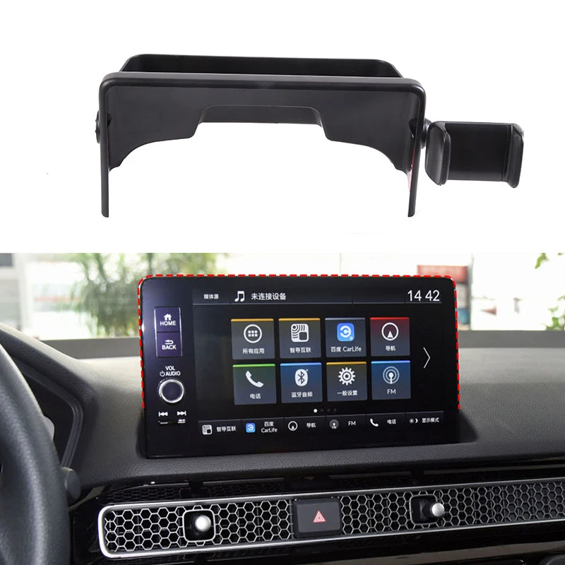 For Honda Civic 11th 2022 Car Phone Holder Screen Fixed Navigation Bracket Navigation Screen Rear Storage Box Organize Tray