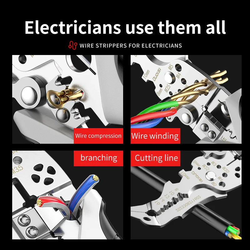 Multi-Function Professional Elbow Wire Stripper Pliers Crimping Tool Electrician Tool Wire Crimper Cutter Wiring Tools Hand Tool