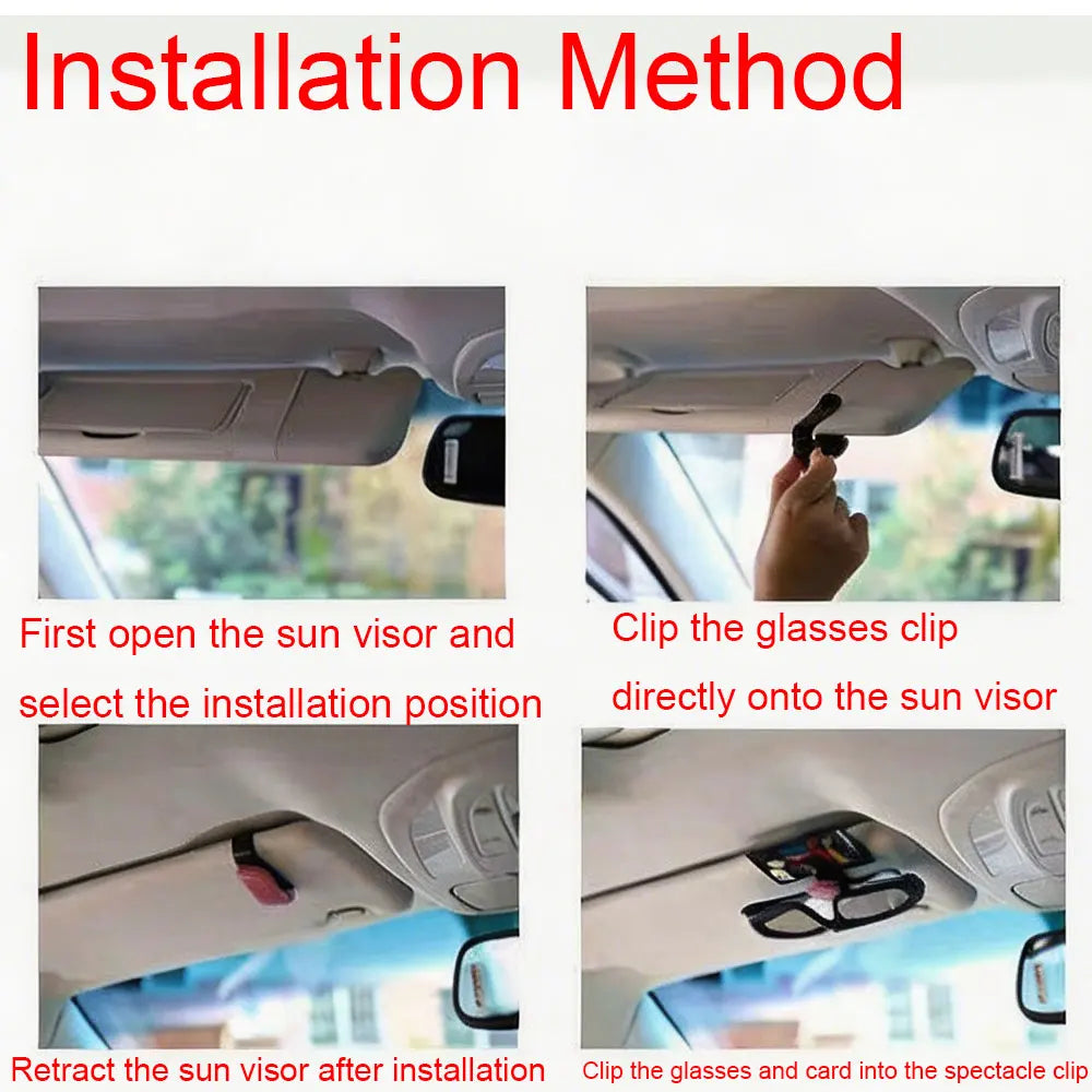Multi-Function Car Sun Visor Sunglasses Clip Universal Auto Eyeglasses Holder Ticket Card Storage Clip New Car Interior Accessor