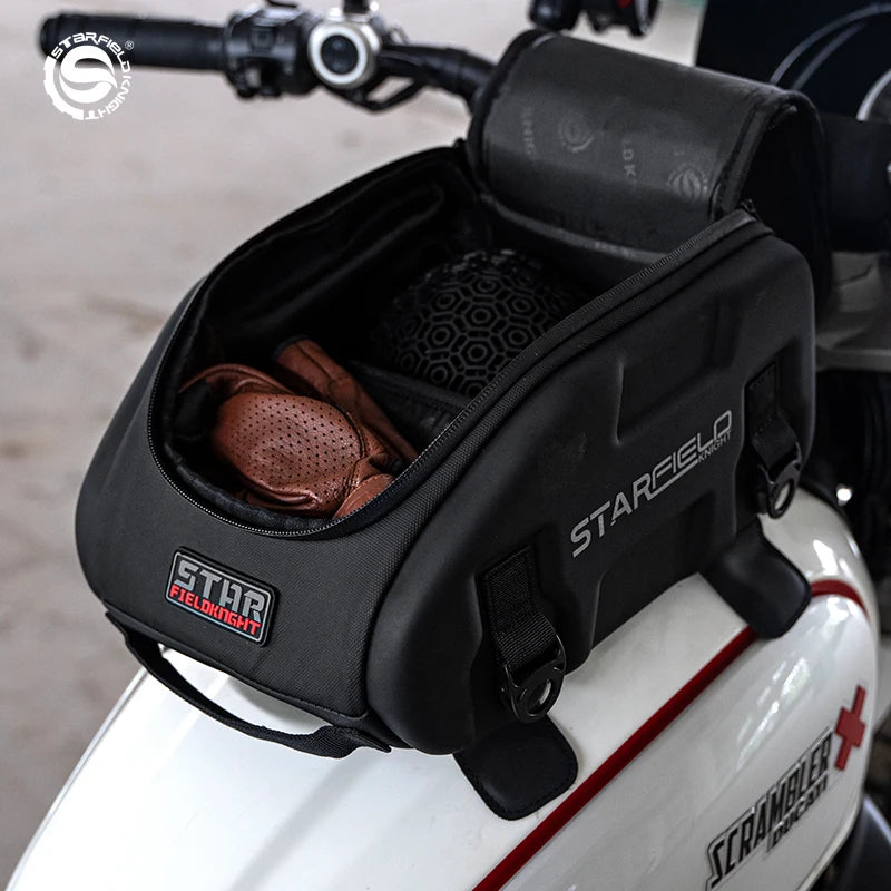 Motorcycle Seat Back Bag Tail Box Waterproof Riding Racing Large Capacity Hard Case Luggage Bag Black Fuel Tank Motorbike Bags