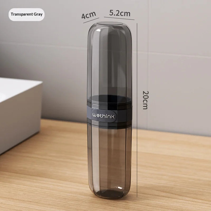 Essential Travel Items Travel Mouthwash Cup Portable Toothbrush Tooth Care Kit Transparent Toiletry Set Storage Box