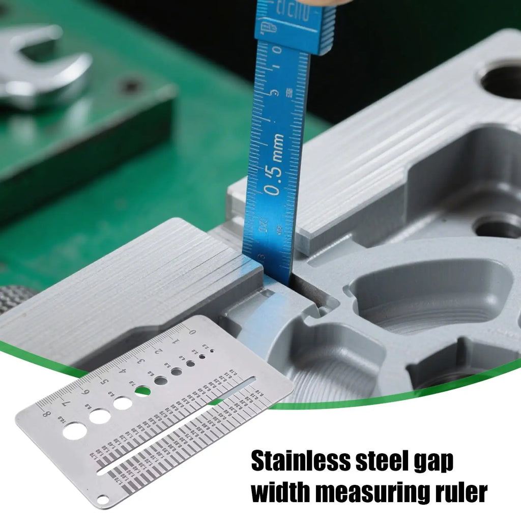 Stainless Steel Crack Width Measuring Ruler Hole Gap Diameter Gauge Portable Crack Width Ruler for Concrete Wall Inspection