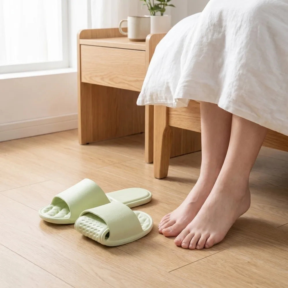 EVA Portable Folding Slippers Soft Soles Anti-Slip Foldable Travel Slippers Odor-resistant with Cushioned Sole
