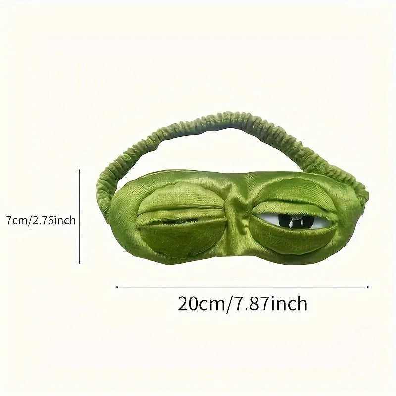 1 Cute Companion Soft Frog Sleeping Eye Mask, Comfortable Eye Protection, Suitable for Quiet Naps and Power Outages,