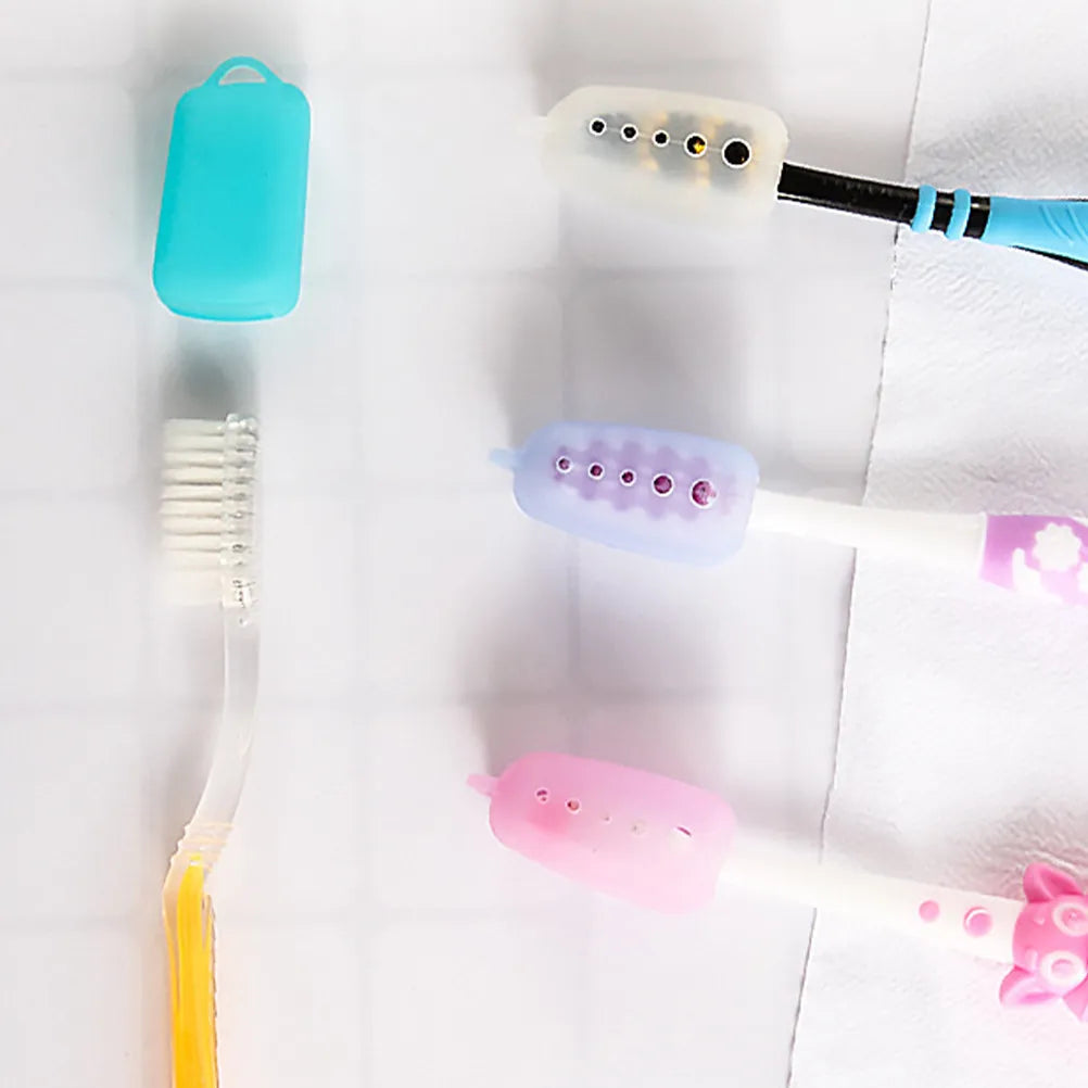 5Pcs Silicone Toothbrush Head Covers Protective Caps Travel Dustproof Universal Toothbrush Accessories Cover Covers Caps