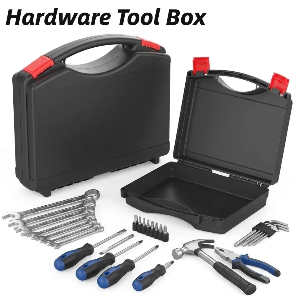 Waterproof Hardware Tool Box Portable Plastic Tool Organizer Storage Case for Outdoor Indoor Garage Equipment Tool Case