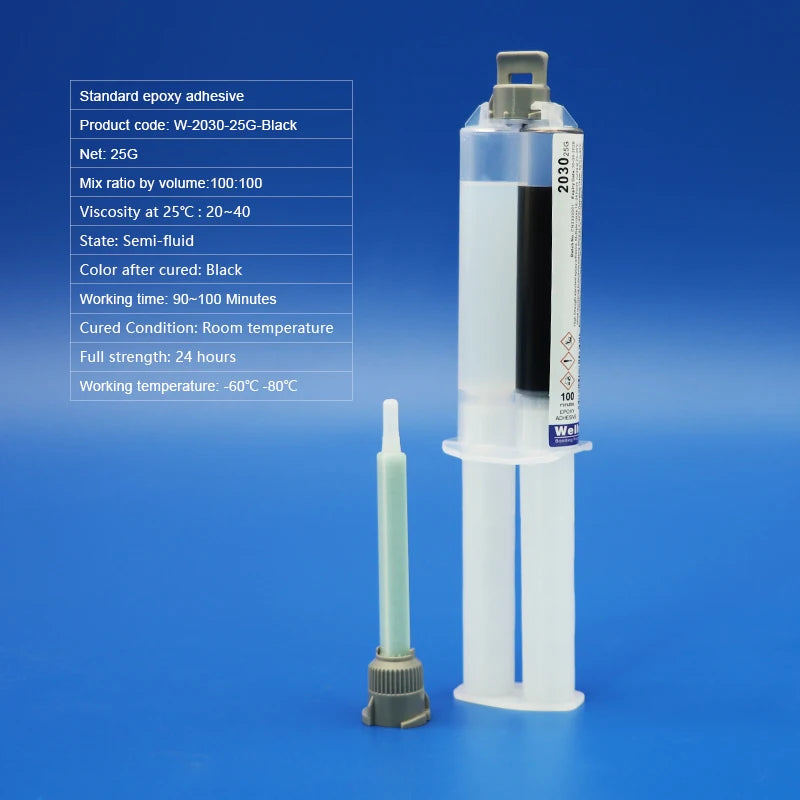 Black Standard 2030 Epoxy Adhesive Bonding Sealed Waterproof 100 Minutes Slow Cured 25g AB Glues Resin With Hardener 2 Part Glue