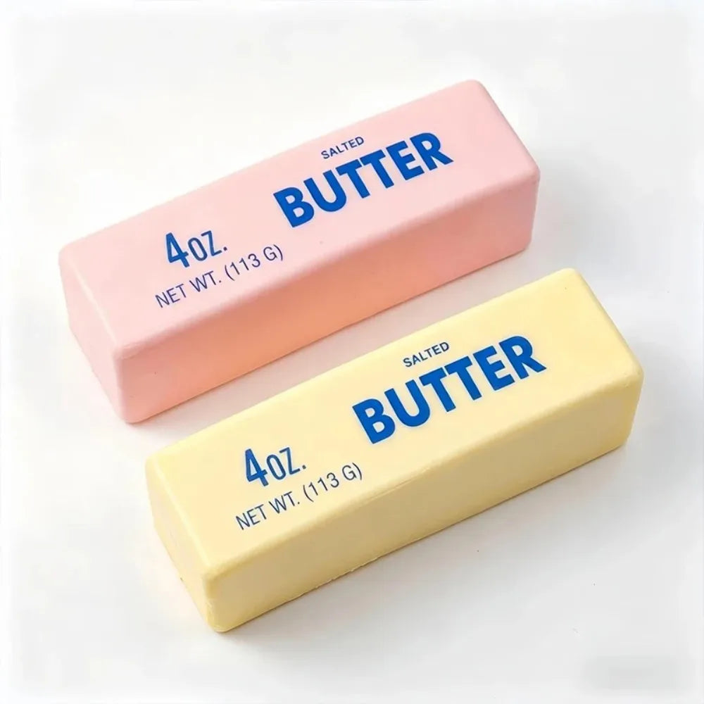 Squishy Elastic Butter Stick Fidget Toy Cheese Shape Stress Relief Game Funny Decompression Prank Squeeze Toy for Anxiety Relief