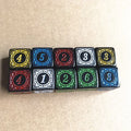 10Pcs/Set 16mm D6 Dice Square Edged Corner Numbers 6 Sided Dices Acrylic Playing Table Board Games Bar Pub Club Party DND