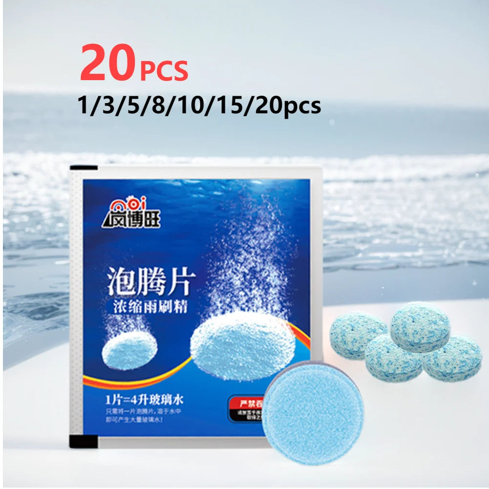 20-1PCS Concentrated Tablets Detergent Car Windscreen Wiper Solid Effervescent Tablets Cleaning Windshield Window Glass Cleaner