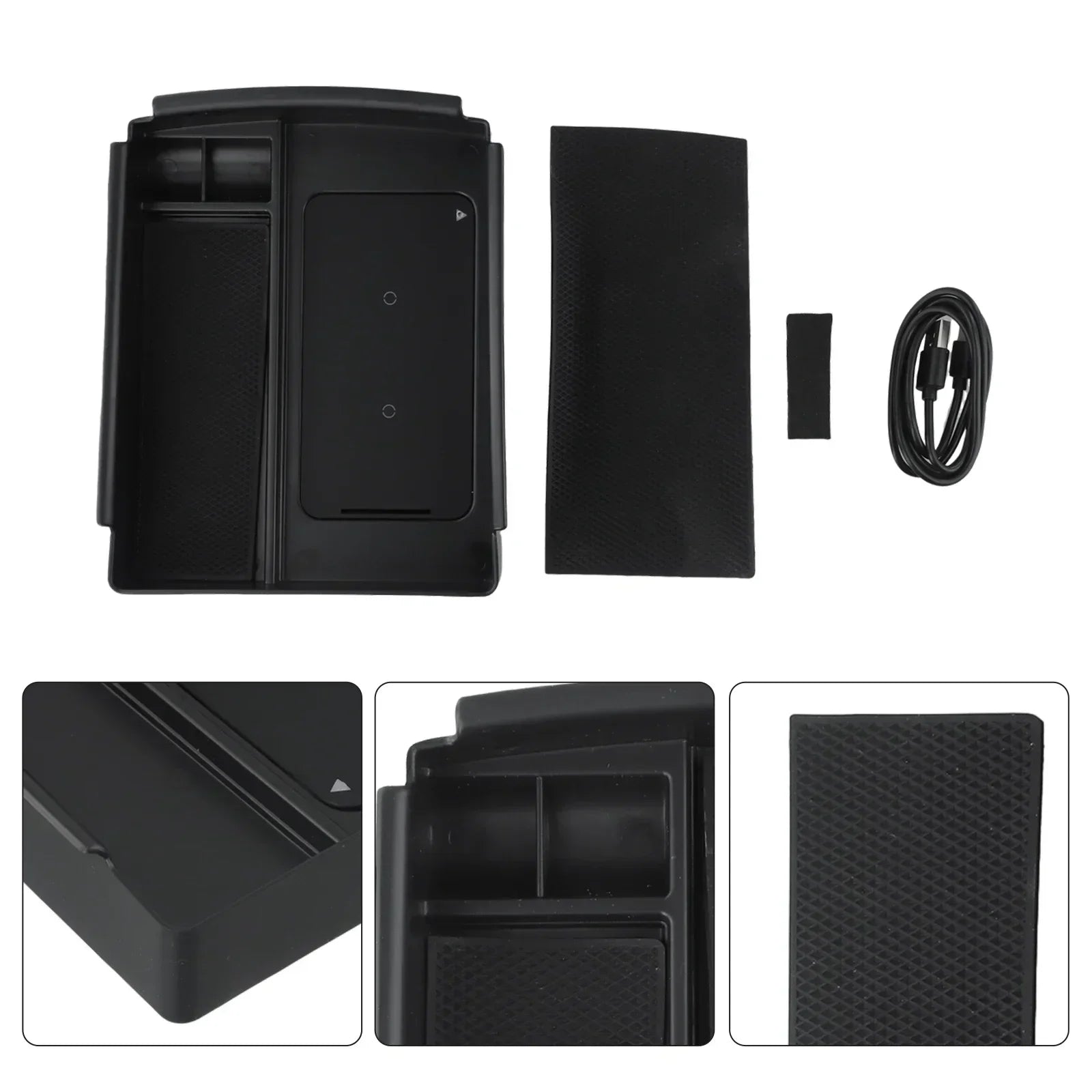 Car Console Armrest Storage Box Wireless Charger For Tesla For Model X For Model S 2016 -2020 Storage Box Power Cord Accessories