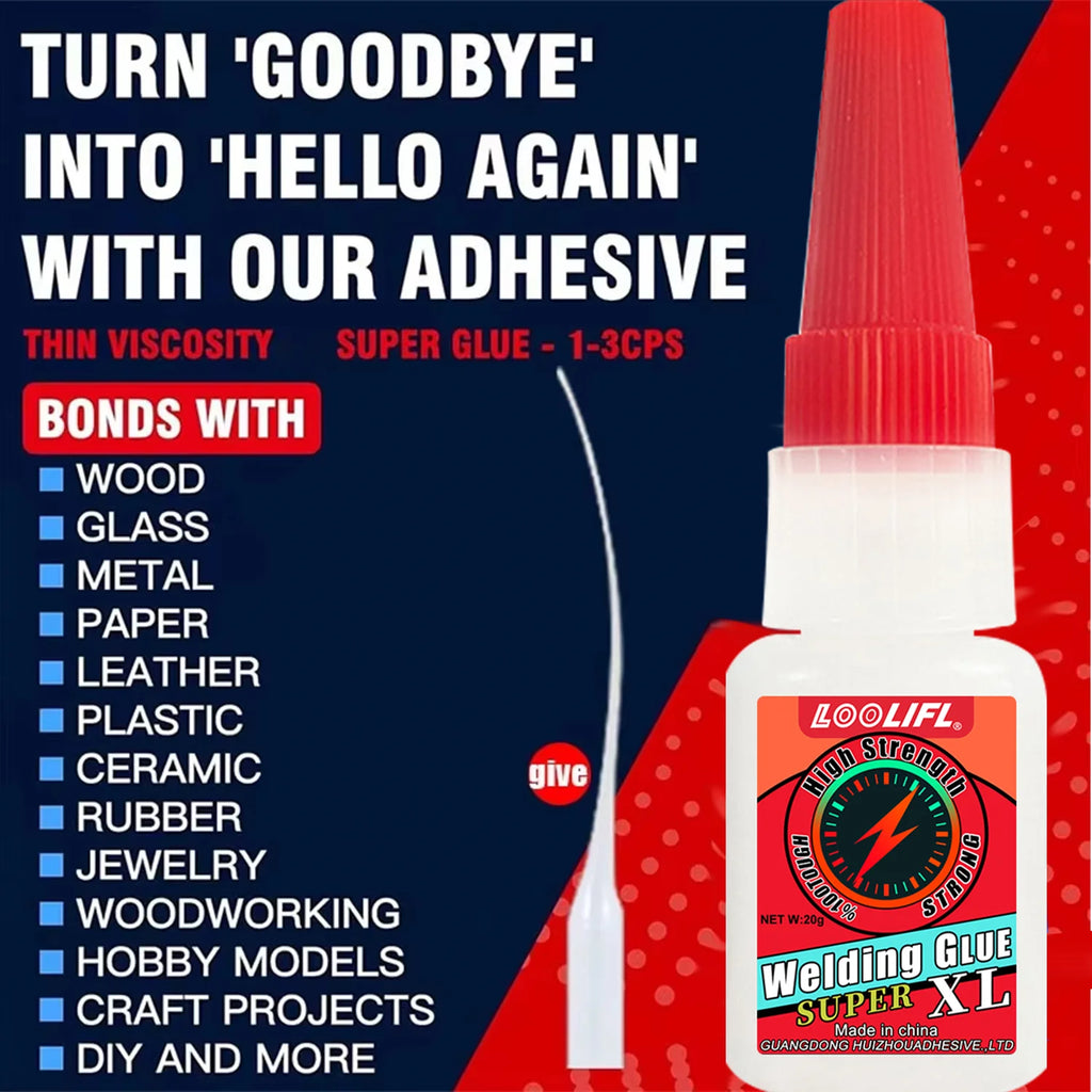 LOOLIFL High Strength Welding Oily Super Glue Universal Clear Non-Marking Repair Adhesive Instant Strong For Home Industrial Use