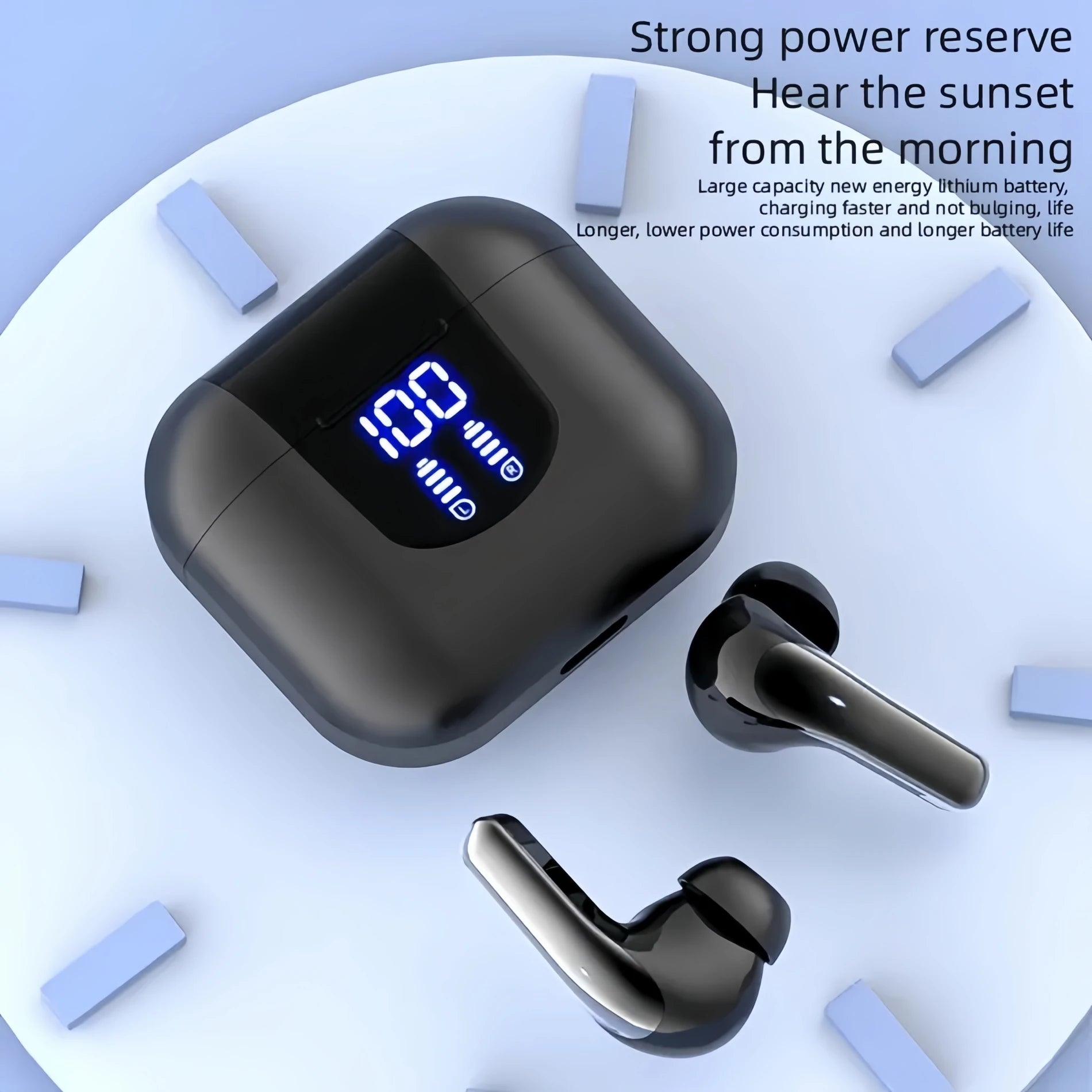 Wireless Bluetooth earphones, intelligent noise cancelling microphone, 48H battery life, heavy bass wireless earphones