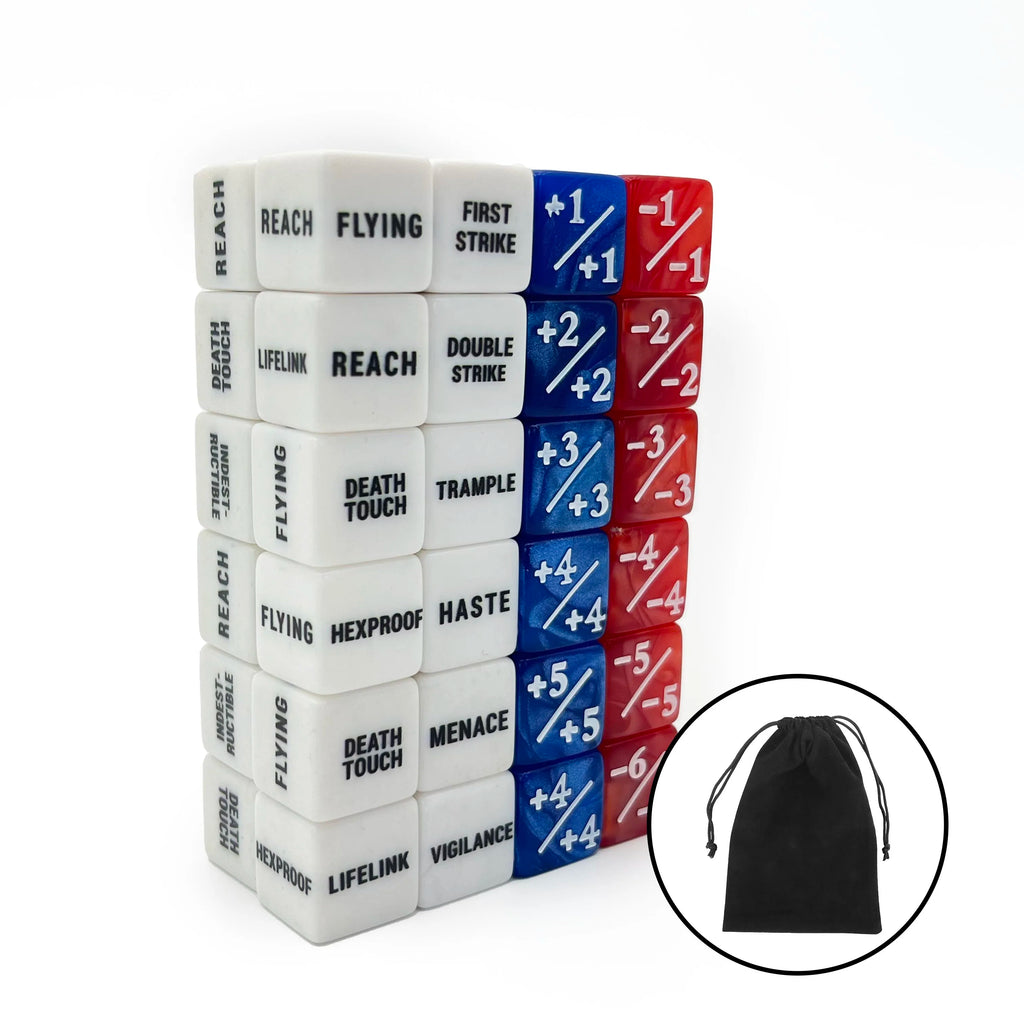 48 Pcs Abilities Keywords Counters Creature Stats Buff Tokens Dice Set for MTG TCG Card Games Accessories