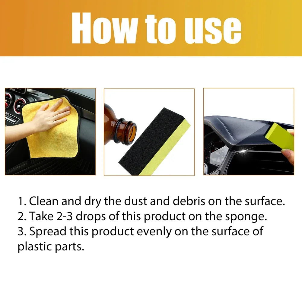 50ML Automotive Plastic Renovation Agent Car Interior Leather Decontamination Polishing Cleaning Renovation Maintenance Agent