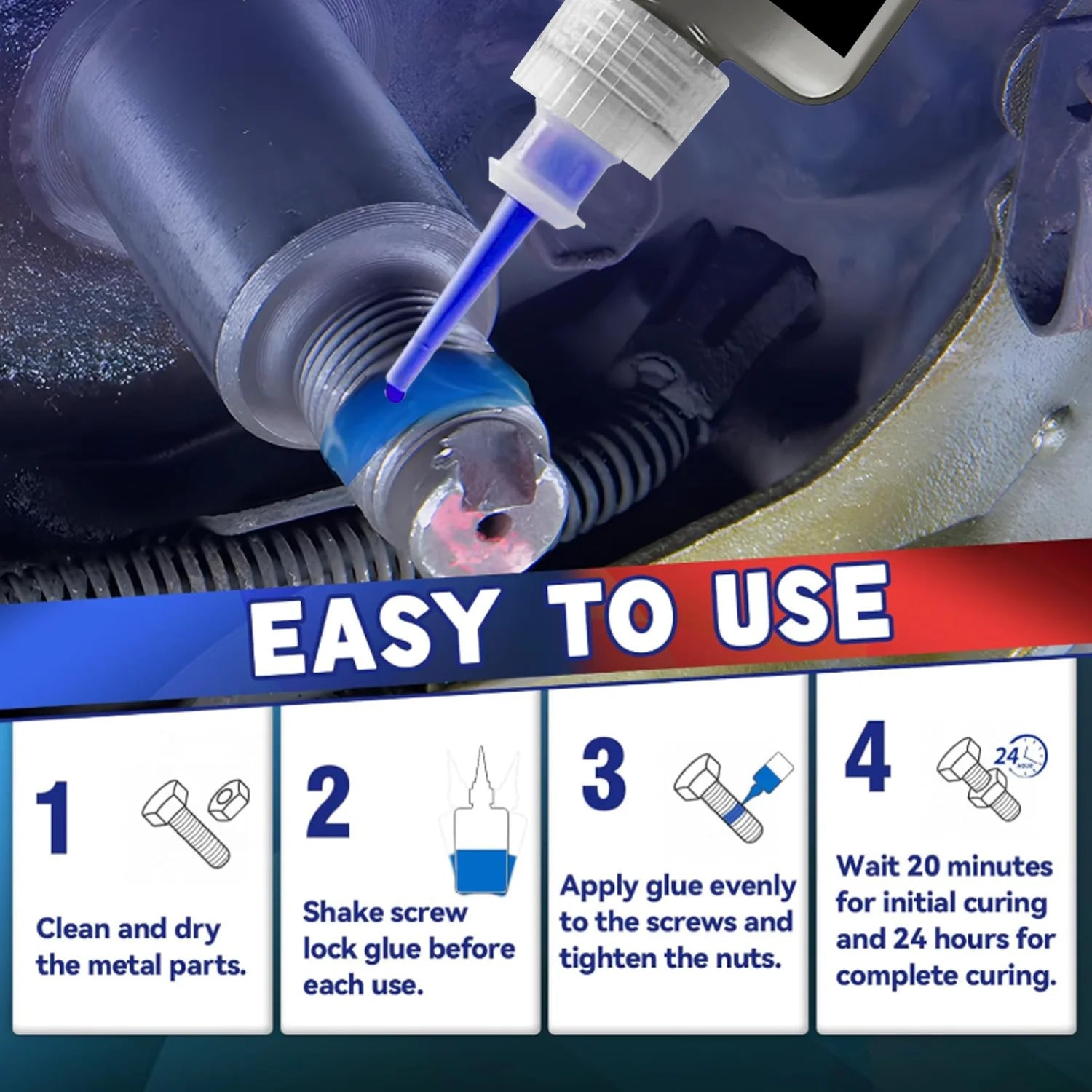 243/271, Fast-Drying, Medium-High Strength Anaerobic Epoxy Adhesive for Thread Fastening, Removable, for Screws and Nuts; Anti-L