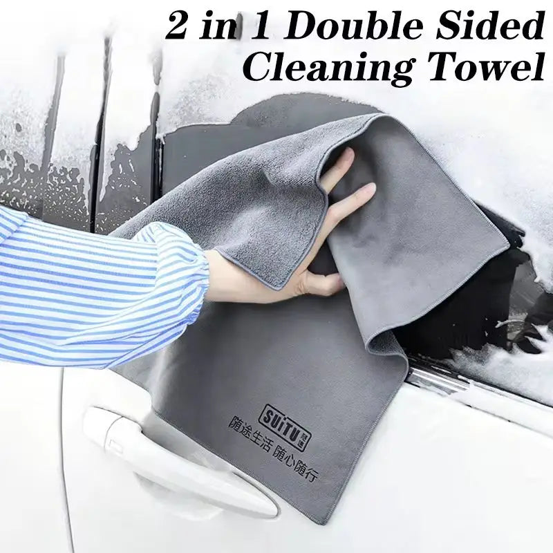 Super Absorbent Car Drying Towel, Velvet Coral Velvet Deer Skin Towel, Car Cleaning cloth, Multifunctional Car Towel, Car Access