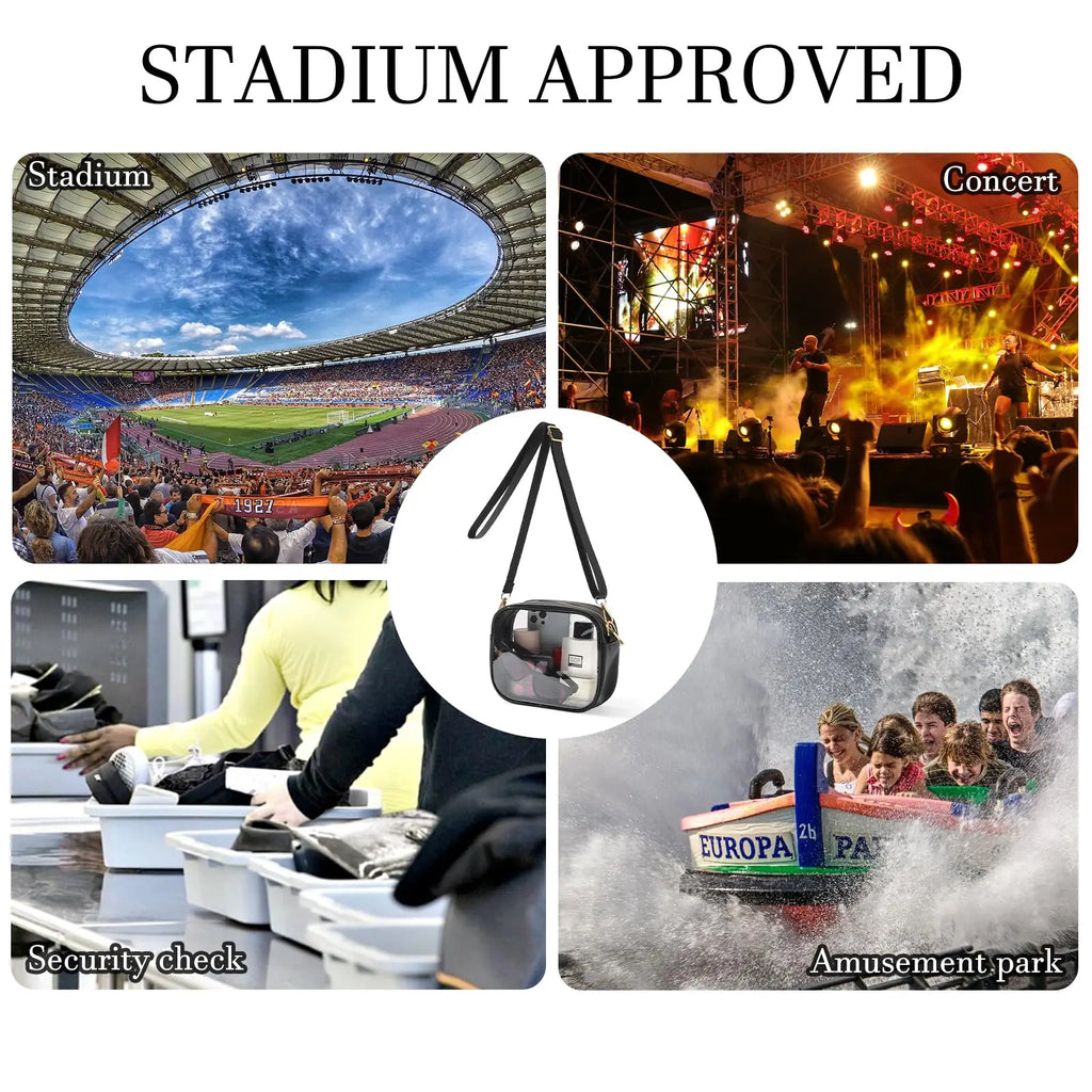 Clear Bag Stadium Approved, Crossbody Transparent Bag for Concerts Sports Events, Purses for Men & Women