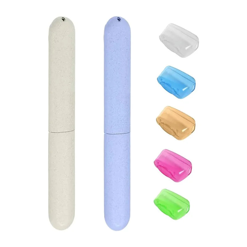 Toothbrush Case Set Portable Toothbrush Head Covers Toothbrush Protective Case Kit for Travel Outdoor Camping Hiking Vacation