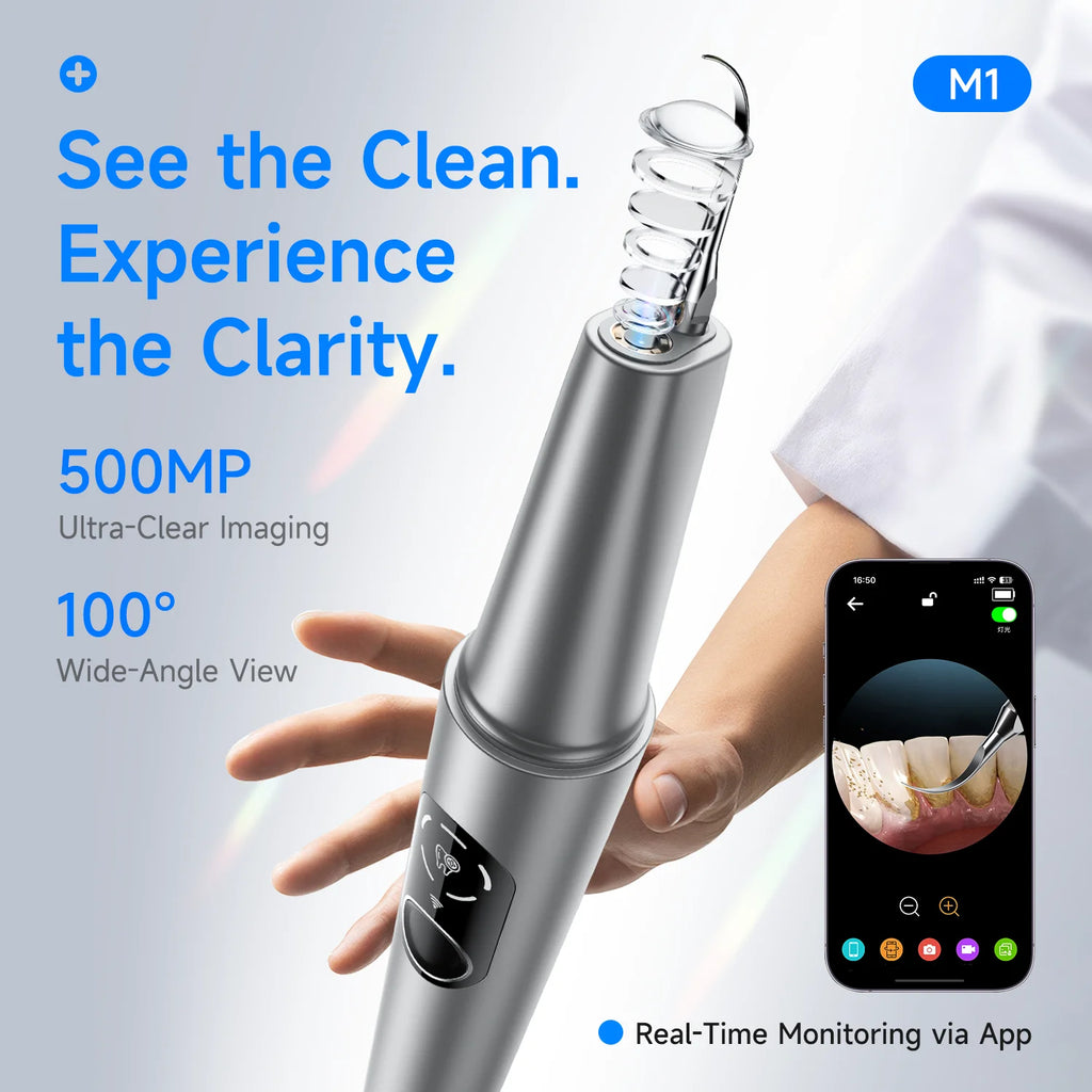 Visible Electric Teeth Whitening Devices Ultrasonic Tooth Cleaner 500MP 100° Wide-angle Camera Plaque Tartar Calculus Remover
