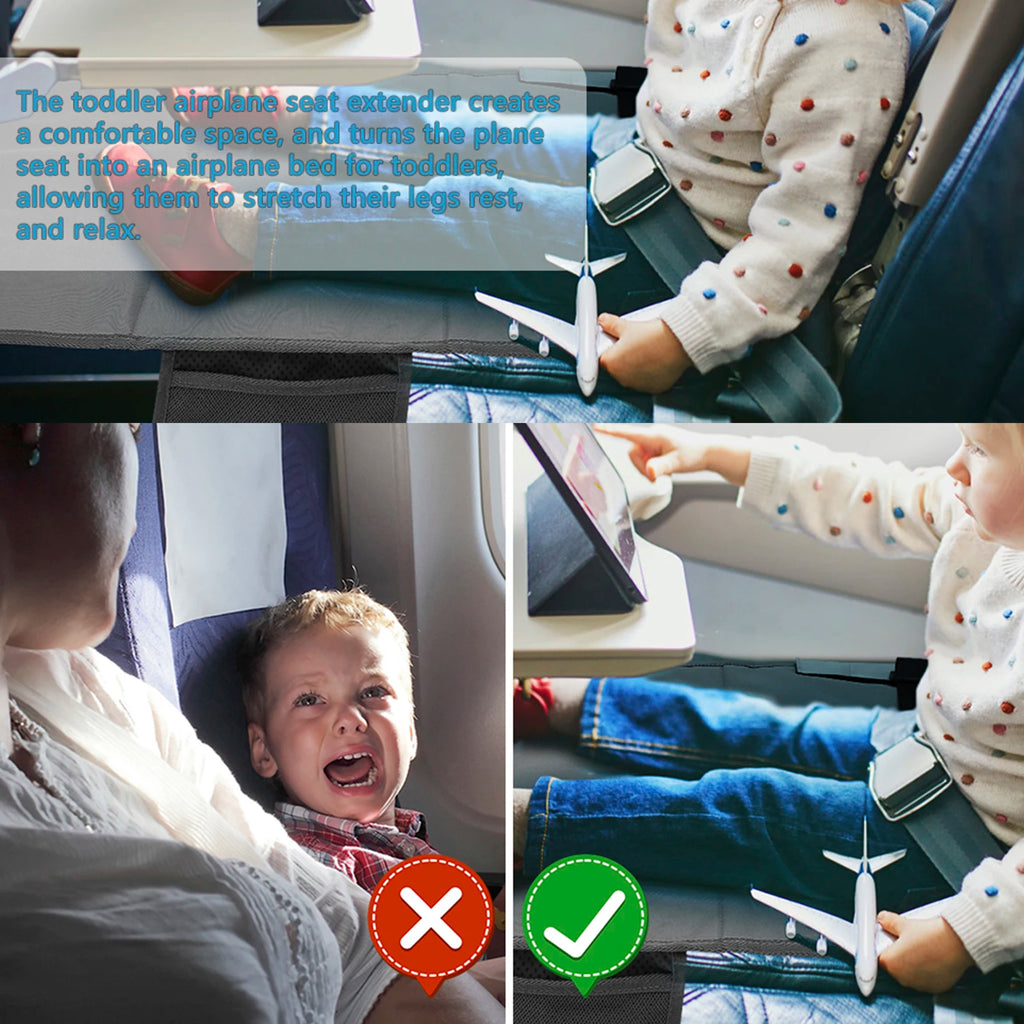 Toddler Airplane Bed Kids Airplane Seat Extender Travel Bed Kids Airplane Travel Essentials for Toddlers Baby Portable Plane Bed