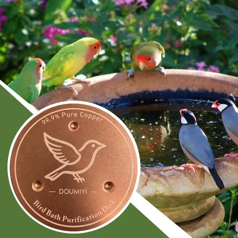New【Bird Bath Copper Disk Copper Cleaning Disk Feeder Accessory Triple-Point Support Purifier Plate Patio Fountain Garden Bowl】