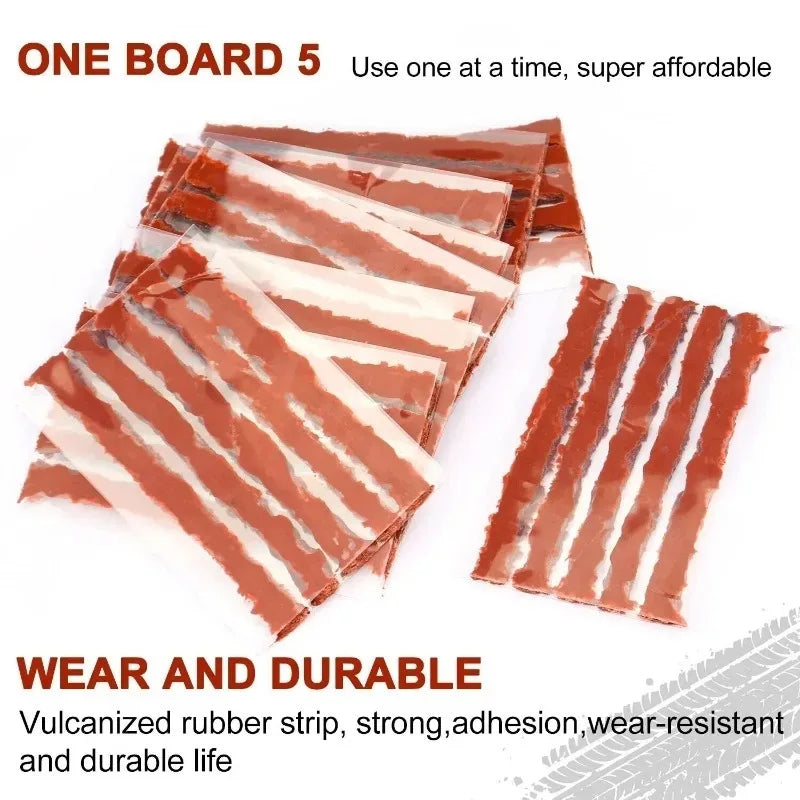 Roadside Emergency Flat Tire Repair Kit Portable Complete Tools with Storage Bag for Car Motorcycle Truck Quick Puncture Fix