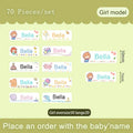 60pcs uv Name Sticker Custom Waterproof Kawaii Decals Personalized First Name Label for Children School Stationery Bottle Tag