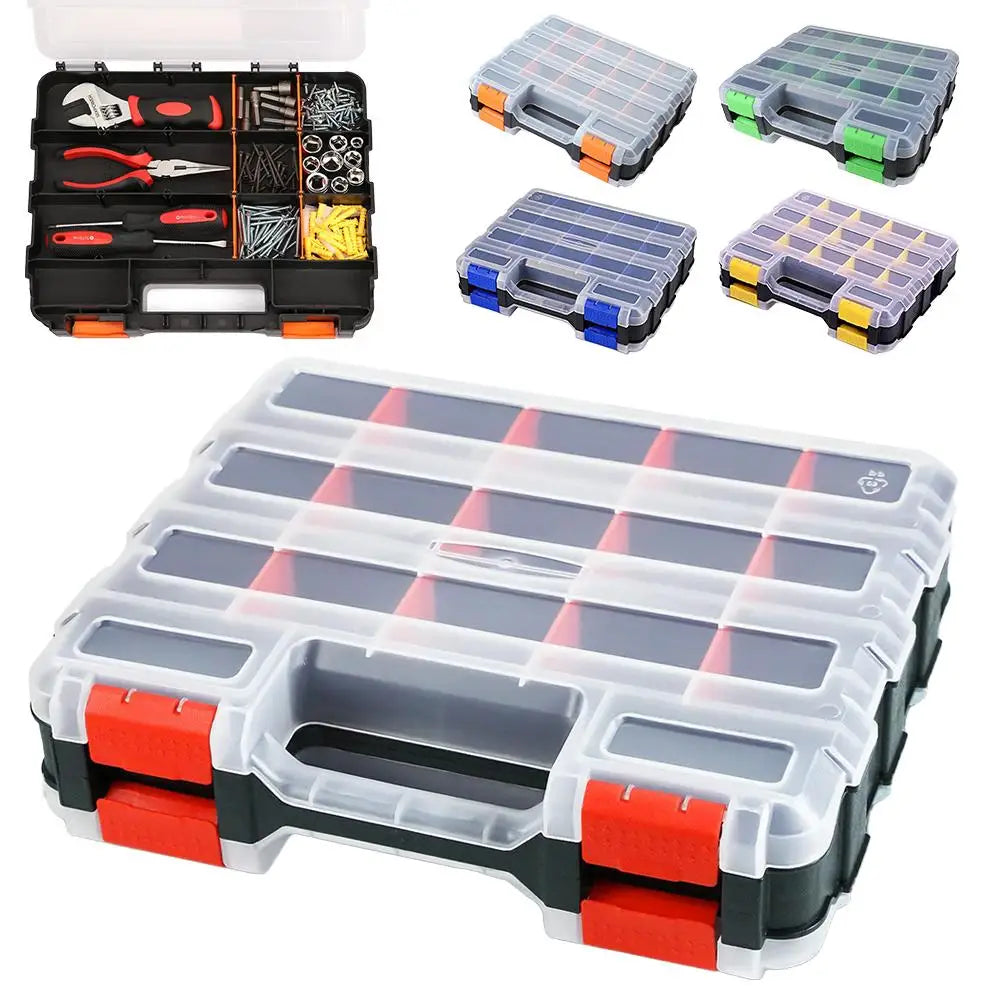 Handheld Tool Box Organizer Sets  Compartment Small Parts Boxes Large Capacity Thickened Plastic Hardware Tool Storage Box