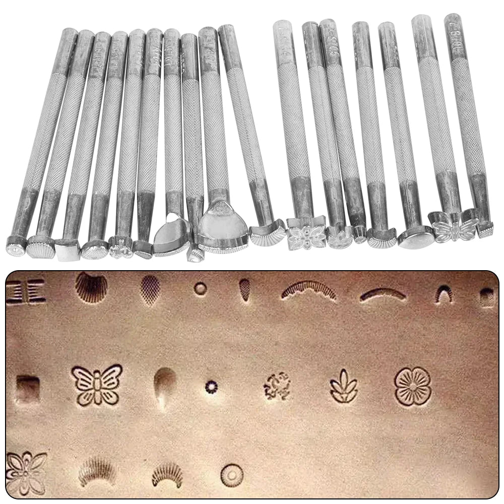 Leather Tool Accessories Stencil Printing Sculpture Knocking Flowers Arts And Crafts 20Pcs Carving Chisel Set DIY Carving