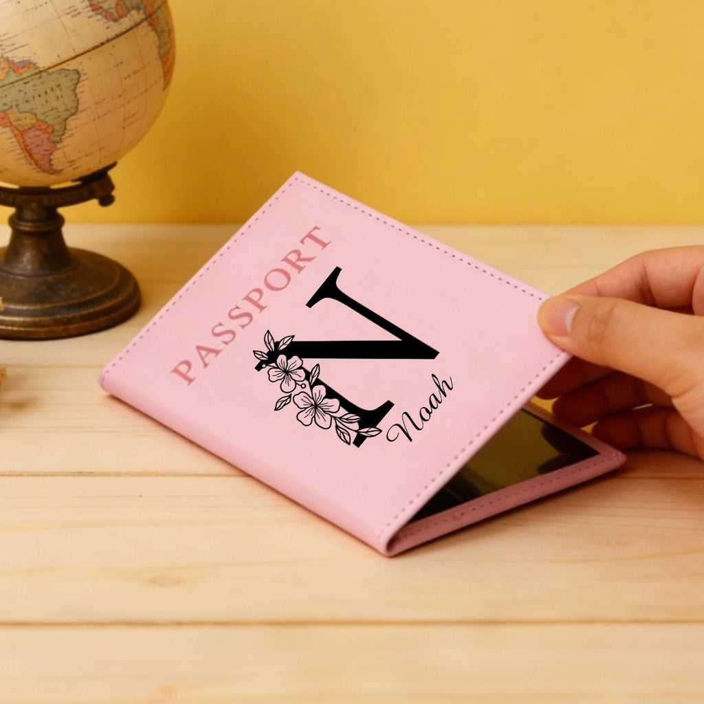 Custom Name Passport Holder For Travel,Personalized Letter Leather Passport Holder,Customized Travel Passport Holder For Women,