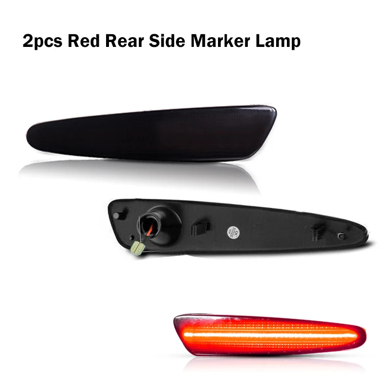 For Chevrolet Chevy Corvette C6 2005-2013 Full LED Side Marker Light Front Rear Amber Red Auto Turn Signal Lamp 12V