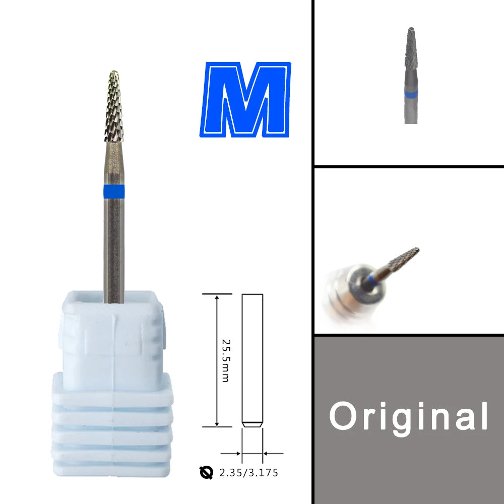 RolinStar Dental&Nail 9 type with Spiral Cut powder Carbide Burr nail drill bit cuticle clean