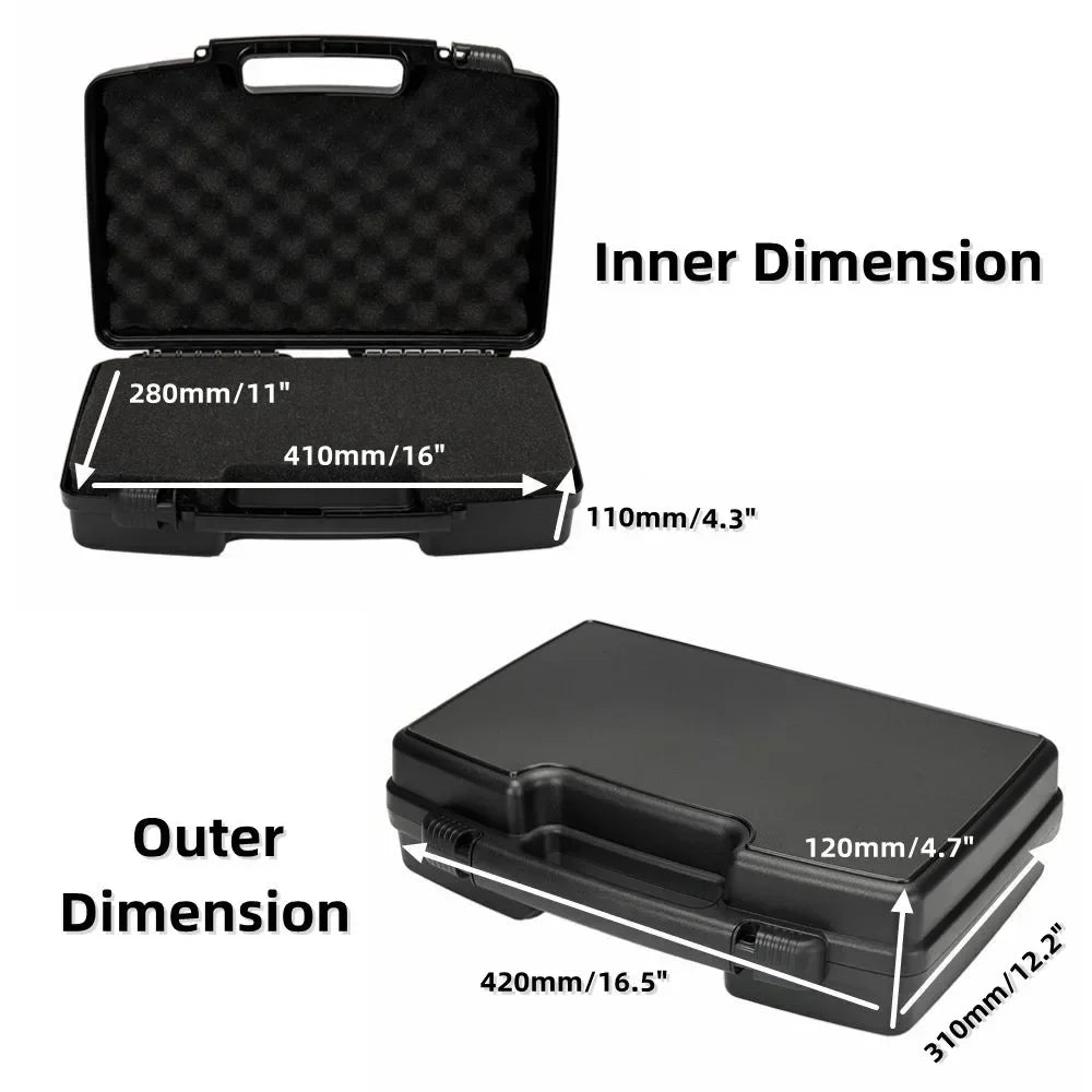 With Pre-Cut Foam Portable Plastic Hard Carry Tool Case Safety Protection Suitcase Equipment Instrument Outdoor Box