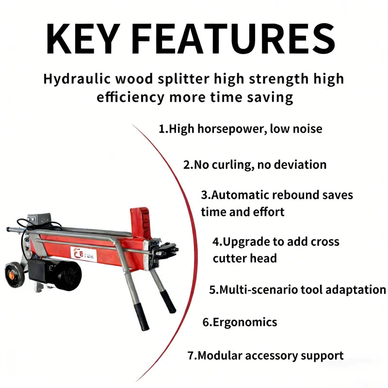 Customized Portable Hydraulic Wood Splitter 8t Power Electric Wood Processor Household Log Splitter Forestry Machinery