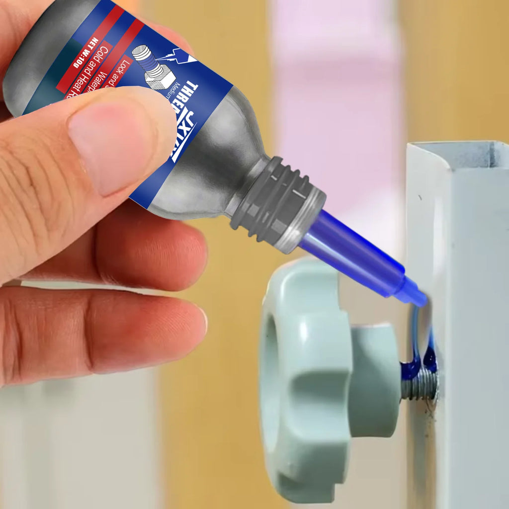 Blue and Red Threadlocker Screw Glue, Fast Curing Thread Fixing Agent, Anaerobic Adhesive, Corrosion Resistant, Anti-Loosening,