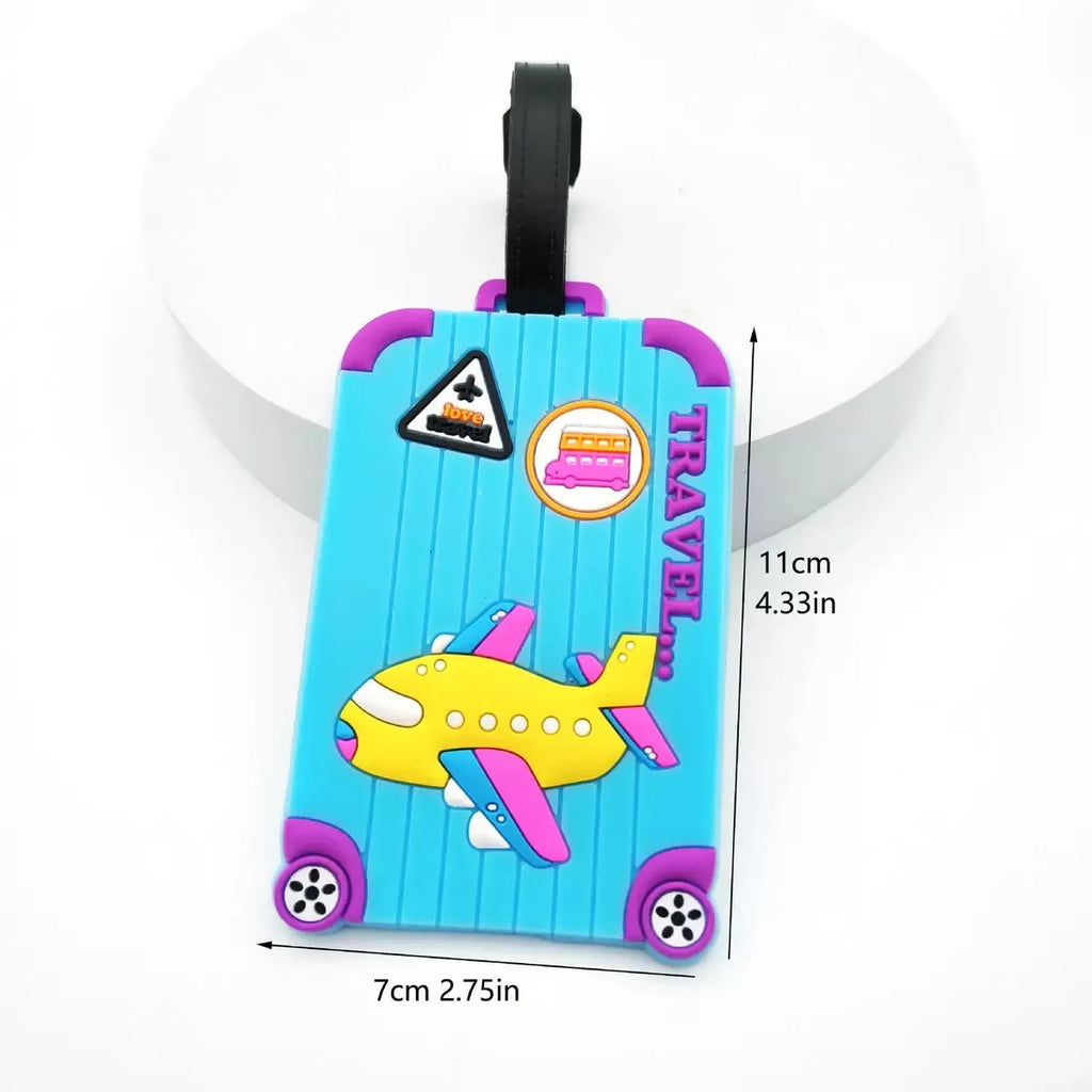 Creative Silicone Airplane Luggage Tag, Anti-Lost Travel Suitcase Pendant, Bag Tag, Boarding Pass Holder, Can Include Replaceable Name Card