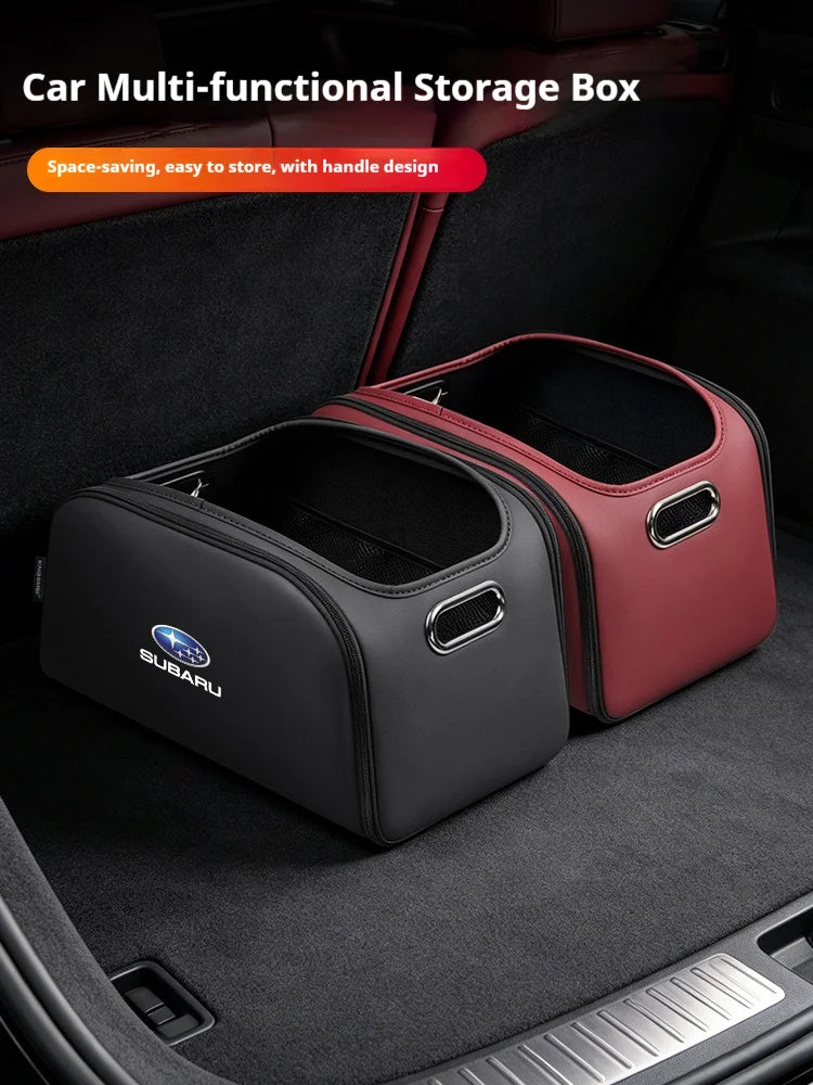 For Subaru Outback Brz Wrx Xv Ascent Forester Impreza Legacy Car Trunk Storage Box Leather Folding Storage Organizer Bag Tool