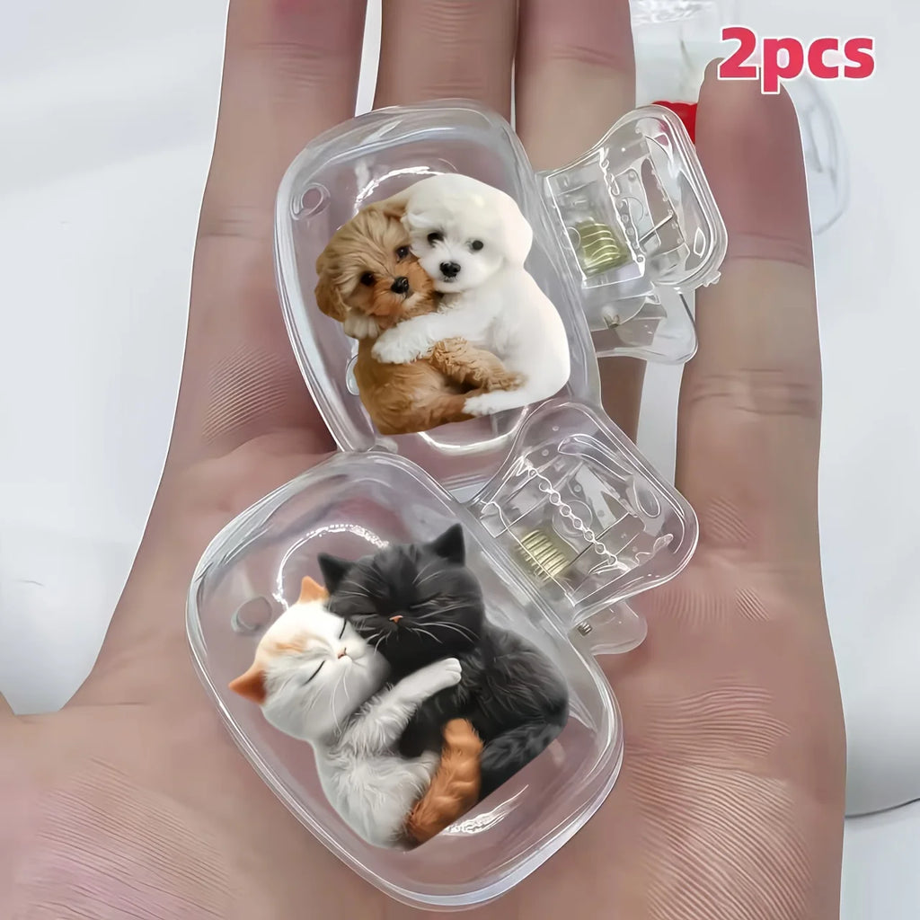 2pcs Cute Kitten Puppy Toothbrush Holders For Home And Travel Use Cute Party Holiday Souvenir Gifts For Family Women Friends